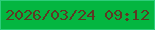 文字の大きさ：1、枠の色：2dcd7a、背景の色：03b640、文字の色：5e3924 無料ブログパーツのブログ時計