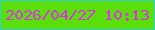 文字の大きさ：2、枠の色：2dd0d4、背景の色：5bdf0a、文字の色：dd32e9 無料ブログパーツのブログ時計