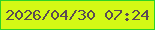 文字の大きさ：4、枠の色：2dd325、背景の色：d3f915、文字の色：5b4b53 無料ブログパーツのブログ時計