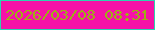 文字の大きさ：4、枠の色：2dd3af、背景の色：f612a7、文字の色：9eaf15 無料ブログパーツのブログ時計