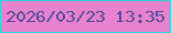 文字の大きさ：5、枠の色：2dd3de、背景の色：e882ce、文字の色：544b97 無料ブログパーツのブログ時計