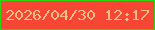 文字の大きさ：4、枠の色：2dd414、背景の色：f74633、文字の色：fabd84 無料ブログパーツのブログ時計