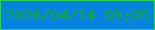 文字の大きさ：5、枠の色：2dd442、背景の色：0782e1、文字の色：0ead2a 無料ブログパーツのブログ時計
