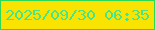 文字の大きさ：4、枠の色：2dd858、背景の色：f8e400、文字の色：45e58f 無料ブログパーツのブログ時計
