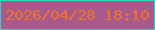 文字の大きさ：2、枠の色：2dd8be、背景の色：a95a8c、文字の色：ef712b 無料ブログパーツのブログ時計