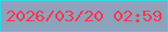 文字の大きさ：2、枠の色：2dd9ea、背景の色：8fa2bb、文字の色：fe334b 無料ブログパーツのブログ時計