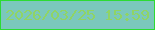 文字の大きさ：3、枠の色：2ddb33、背景の色：7bc8bc、文字の色：90d465 無料ブログパーツのブログ時計