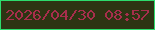 文字の大きさ：2、枠の色：2ddb6c、背景の色：2d3413、文字の色：a72e4c 無料ブログパーツのブログ時計