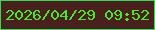 文字の大きさ：3、枠の色：2ddc51、背景の色：49201e、文字の色：43ec27 無料ブログパーツのブログ時計
