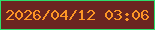 文字の大きさ：5、枠の色：2ddd6b、背景の色：6a2520、文字の色：fd9526 無料ブログパーツのブログ時計