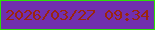 文字の大きさ：5、枠の色：2dde06、背景の色：712fad、文字の色：9b250d 無料ブログパーツのブログ時計