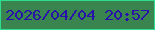 文字の大きさ：3、枠の色：2dde91、背景の色：39844f、文字の色：2713aa 無料ブログパーツのブログ時計