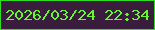文字の大きさ：3、枠の色：2ddf20、背景の色：3a1c3c、文字の色：67f634 無料ブログパーツのブログ時計