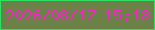 文字の大きさ：3、枠の色：2de062、背景の色：6b8148、文字の色：f226c3 無料ブログパーツのブログ時計