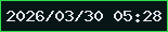 文字の大きさ：2、枠の色：2de14e、背景の色：071516、文字の色：e4e4f3 無料ブログパーツのブログ時計