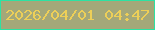 文字の大きさ：5、枠の色：2de2a3、背景の色：a4a879、文字の色：edcf58 無料ブログパーツのブログ時計