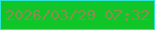 文字の大きさ：3、枠の色：2de3d5、背景の色：10c527、文字の色：8b8e50 無料ブログパーツのブログ時計
