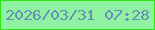文字の大きさ：4、枠の色：2de50f、背景の色：8ff1a2、文字の色：688fba 無料ブログパーツのブログ時計