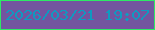 文字の大きさ：5、枠の色：2de965、背景の色：73559f、文字の色：0f9ac0 無料ブログパーツのブログ時計