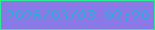 文字の大きさ：3、枠の色：2de991、背景の色：8978e6、文字の色：34a8da 無料ブログパーツのブログ時計