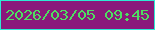文字の大きさ：5、枠の色：2dead3、背景の色：8a197b、文字の色：4ede61 無料ブログパーツのブログ時計