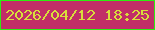 文字の大きさ：4、枠の色：2ded11、背景の色：c12e67、文字の色：d8de3b 無料ブログパーツのブログ時計