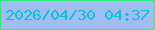 文字の大きさ：5、枠の色：2ded76、背景の色：a0bef3、文字の色：0cc1cf 無料ブログパーツのブログ時計
