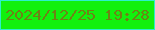 文字の大きさ：2、枠の色：2defcb、背景の色：12f00d、文字の色：6d8216 無料ブログパーツのブログ時計