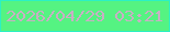 文字の大きさ：3、枠の色：2df0c4、背景の色：55f382、文字の色：c9afc4 無料ブログパーツのブログ時計