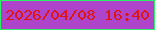 文字の大きさ：5、枠の色：2df166、背景の色：ad44ca、文字の色：dd1615 無料ブログパーツのブログ時計