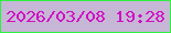文字の大きさ：5、枠の色：2df240、背景の色：c7b7d7、文字の色：cf11c1 無料ブログパーツのブログ時計