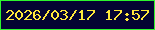 文字の大きさ：2、枠の色：2df42d、背景の色：040432、文字の色：ffe83b 無料ブログパーツのブログ時計