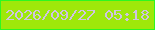 文字の大きさ：1、枠の色：2df721、背景の色：9ee80a、文字の色：cfc4e0 無料ブログパーツのブログ時計