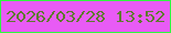 文字の大きさ：2、枠の色：2df83f、背景の色：e85bf5、文字の色：5d7b2e 無料ブログパーツのブログ時計