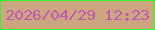 文字の大きさ：5、枠の色：2df92d、背景の色：cba67e、文字の色：c456b4 無料ブログパーツのブログ時計