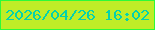 文字の大きさ：5、枠の色：2dfa39、背景の色：bfed27、文字の色：05d2ac 無料ブログパーツのブログ時計