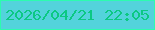 文字の大きさ：1、枠の色：2dfbaf、背景の色：53d3db、文字の色：0cc883 無料ブログパーツのブログ時計