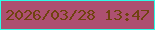 文字の大きさ：1、枠の色：2dfce7、背景の色：ad5070、文字の色：704210 無料ブログパーツのブログ時計