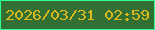 文字の大きさ：5、枠の色：2dfd95、背景の色：317032、文字の色：dbb81e 無料ブログパーツのブログ時計