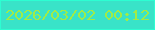 文字の大きさ：4、枠の色：2dfdd2、背景の色：39e3c8、文字の色：a0ec47 無料ブログパーツのブログ時計