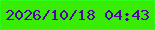 文字の大きさ：3、枠の色：2dfe17、背景の色：39ec05、文字の色：4f05a5 無料ブログパーツのブログ時計