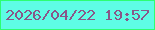文字の大きさ：1、枠の色：2dfe72、背景の色：5efde5、文字の色：895789 無料ブログパーツのブログ時計
