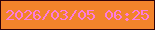 文字の大きさ：2、枠の色：2e0109、背景の色：f2832b、文字の色：fd7bdc 無料ブログパーツのブログ時計