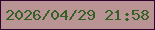 文字の大きさ：2、枠の色：2e032f、背景の色：ba9394、文字の色：336025 無料ブログパーツのブログ時計