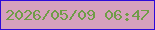 文字の大きさ：2、枠の色：2e0ad9、背景の色：d6a0bd、文字の色：6f9c47 無料ブログパーツのブログ時計