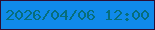 文字の大きさ：5、枠の色：2e0d33、背景の色：108aea、文字の色：076e7c 無料ブログパーツのブログ時計