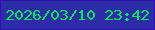 文字の大きさ：1、枠の色：2e0eae、背景の色：2c2ba8、文字の色：04e959 無料ブログパーツのブログ時計