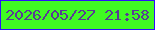 文字の大きさ：3、枠の色：2e0efb、背景の色：40fa22、文字の色：593a95 無料ブログパーツのブログ時計