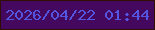 文字の大きさ：4、枠の色：2e0f01、背景の色：44085e、文字の色：5456e2 無料ブログパーツのブログ時計
