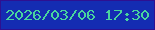 文字の大きさ：4、枠の色：2e1091、背景の色：142cb2、文字の色：49d49e 無料ブログパーツのブログ時計